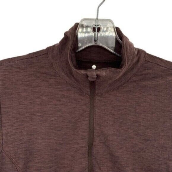 Apana Brown Long Sleeve Quarter Zip Yoga Top Activewear - Picture 2 of 9